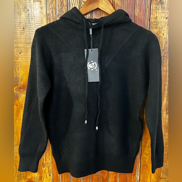 S. Christina Sweaters - NWT 100% Cashmere Hoodie Sweater in Black Size S/M